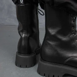 Anchor Black Military Lace Up Boots
