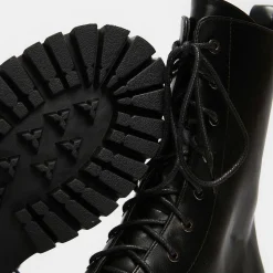 Anchor Black Military Lace Up Boots