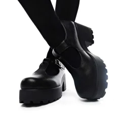 Black Chunky Platform Mary Jane Shoes