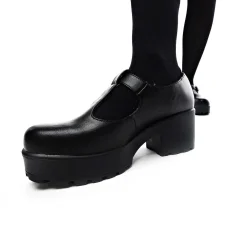 Black Chunky Platform Mary Jane Shoes