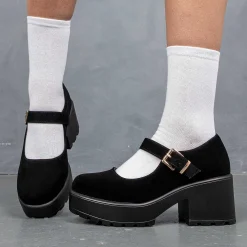 Black Chunky Platform Mary Jane Shoes