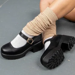 Black Chunky Platform Mary Jane Shoes