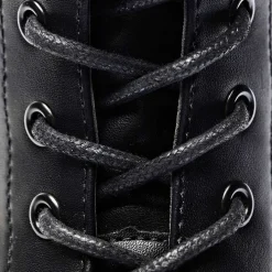 Black Leather Chunky Platform Military Boots In Size 10