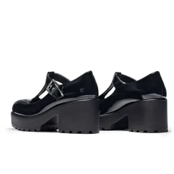 Black Patent Chunky Platform Mary Jane Shoes
