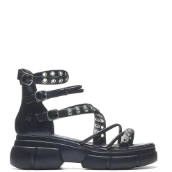 Dark Writings Strappy Chunky Sandals - Black