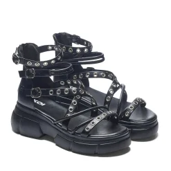 Dark Writings Strappy Chunky Sandals - Black