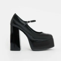 Darkbloom Black Patent Platform Heels