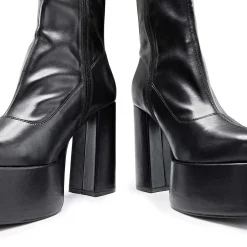 Delano Men'S Black Platform Heeled Boots