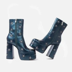 Dreams Of Mooncraft Teal Heeled Boots