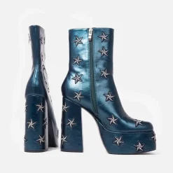 Dreams Of Mooncraft Teal Heeled Boots