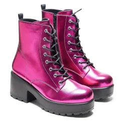 Fuschia Haze Military Platform Boots | Women'S Boots | Koi Footwear