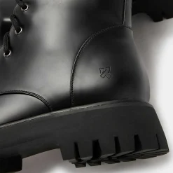 Gimli Men'S Black Square Toe Lace Up Boots
