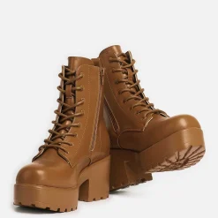 Gin Burnt Orange Platform Military Boots
