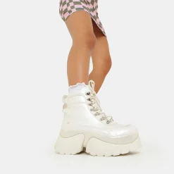 Gooey White Platform Boots