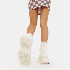 Gooey White Platform Boots