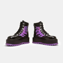 Helios Purple Hologram Flame Boots