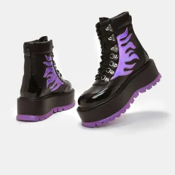 Helios Purple Hologram Flame Boots