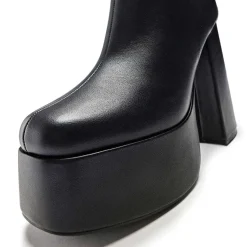 Lexus Black Platform Heeled Boots