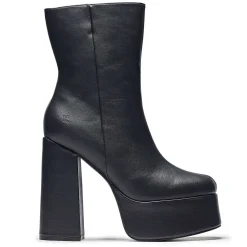 Lexus Black Platform Heeled Boots
