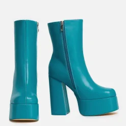 Lexus Steel Blue Platform Heeled Boots