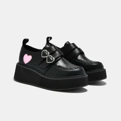 Pothos Pink Heart Wave Platform Shoes