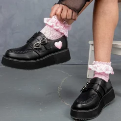 Pothos Pink Heart Wave Platform Shoes