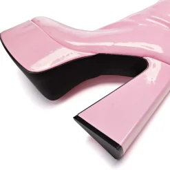 Raspberry Ripple Heeled Long Boots
