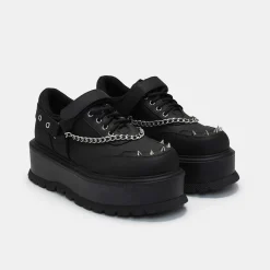 Retrograde Rebel Men'S Black Platform Shoes
