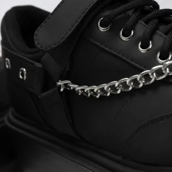 Retrograde Rebel Men'S Black Platform Shoes
