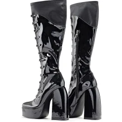 Ritual State Patent Long Boots - Black | Koi Footwear