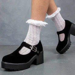 Sai Black Mary Jane Shoes 'Suede Edition'