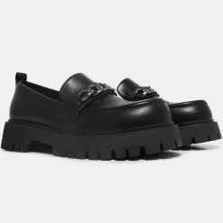 Shenron Men'S Chain Black Loafers