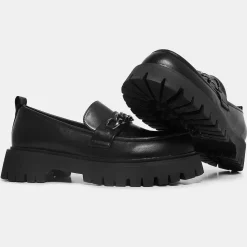 Shenron Men'S Chain Black Loafers