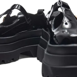 Silent Amity Trident Patent Platform Mary Jane Shoes