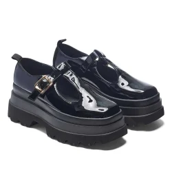 Silent Amity Trident Patent Platform Mary Jane Shoes