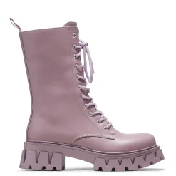 Siren Tall Lace Up Boots - Berry