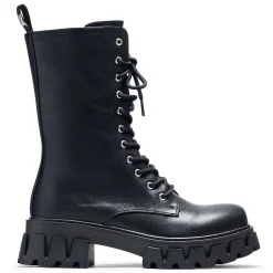 Siren Tall Lace Up Boots - Black