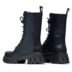 Siren Tall Lace Up Boots - Black