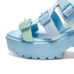 Sugar Season Chunky Buckle Sandals - Blue