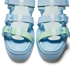 Sugar Season Chunky Buckle Sandals - Blue