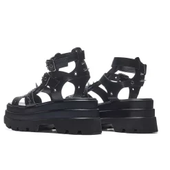 The Divine Destruction Spiked Chunky Sandals - Black