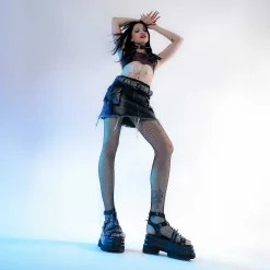 The Divine Destruction Spiked Chunky Sandals - Black