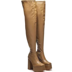 The Redemption Plus Size Thigh High Boots - Khaki