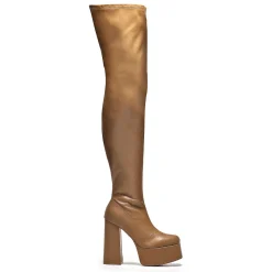 The Redemption Stretch Thigh High Boots - Khaki