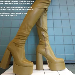 The Redemption Stretch Thigh High Boots - Khaki