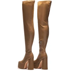 The Redemption Stretch Thigh High Boots - Khaki