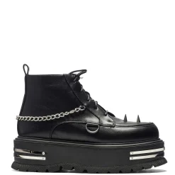 The Silence Platform Grunge Boots - Black