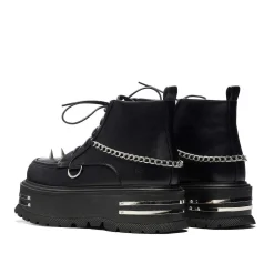 The Silence Platform Grunge Boots - Black